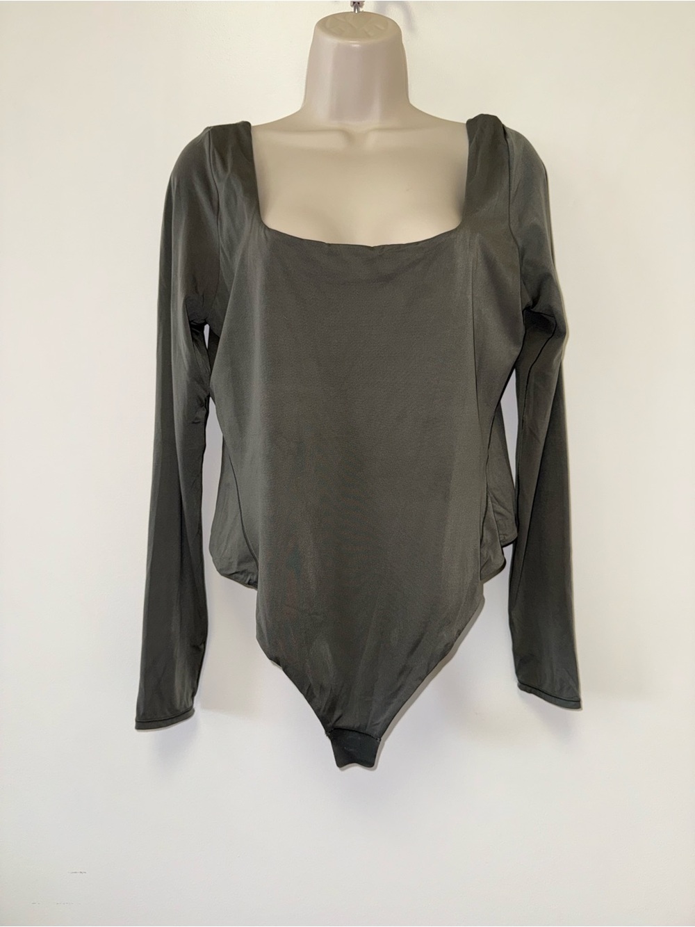 Lululemon (XL) Green Long Sleeve Bodysuit with Square Neck